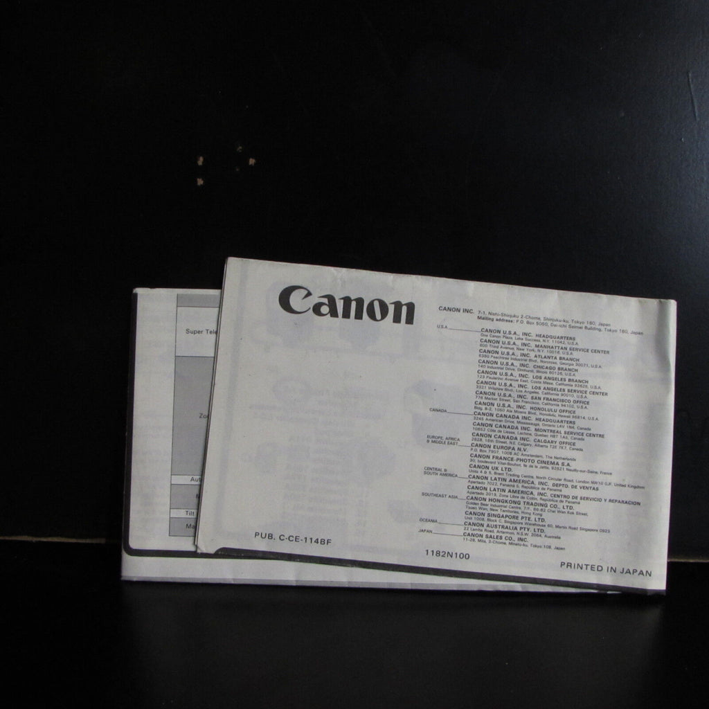 Used Canon FD camera Product Guide 1970-80's List O401818