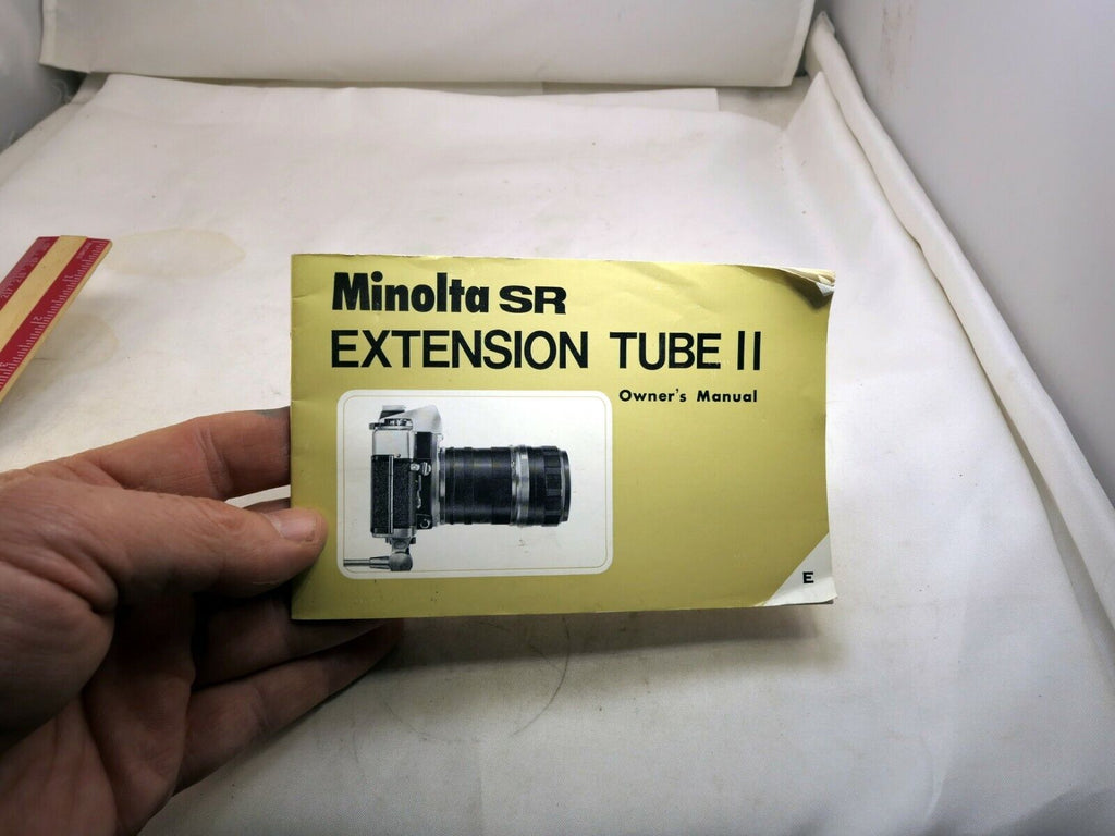 Minolta SR Extension Macro Tube II lens Owner's Guide Instructions English E