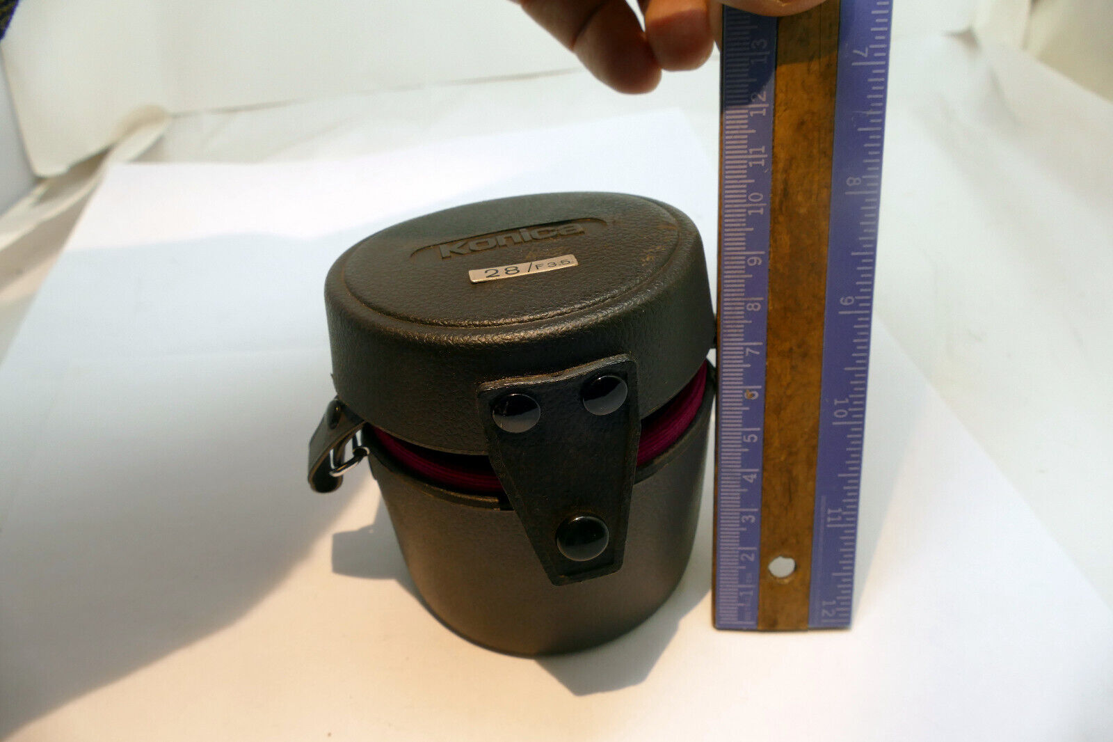 Konica Hexanon 28mm f3.5 AR lens empty Hard case (fits 50mm f1.4 f1.7 57mm AR)