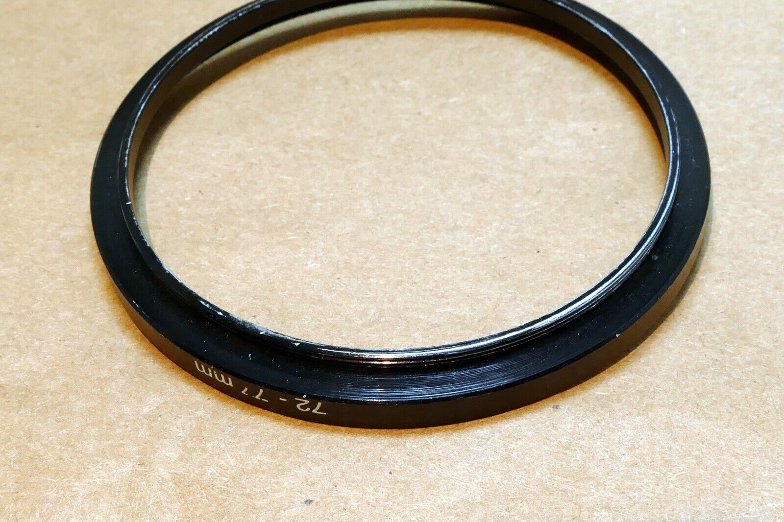 Step-Up Adapter Ring 72mm lens to 77mm filter threads