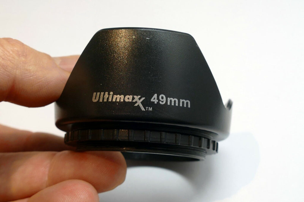 Ultimax 49mm Lens Hood Shade screw in petal plastic
