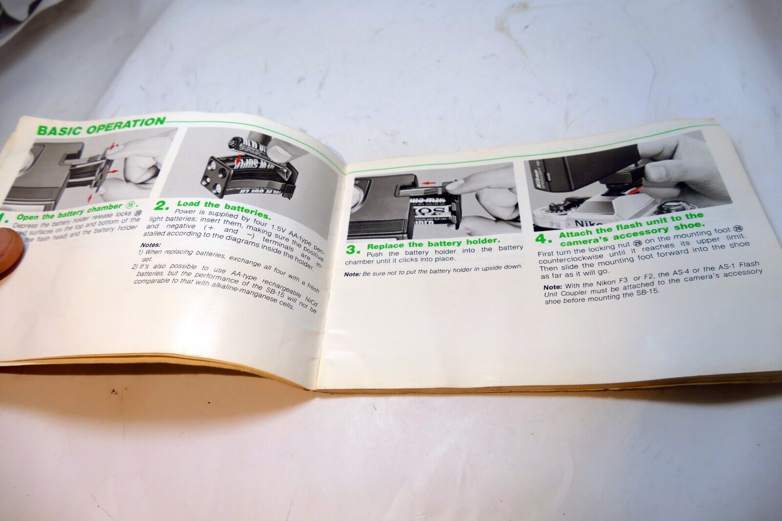 Nikon SB-15 Speedlight Flash Instructions manual guide English EN - vintage