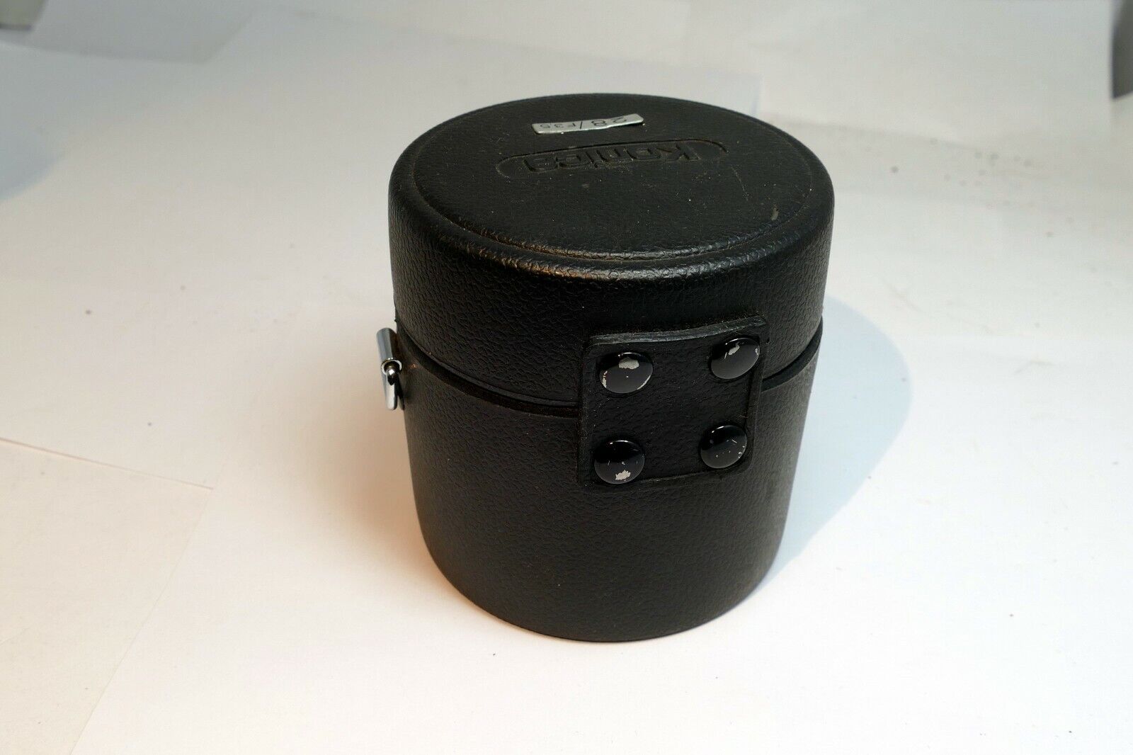 Konica Hexanon  28mm f3.5 AR empty  Hard case for lens genuine vintage