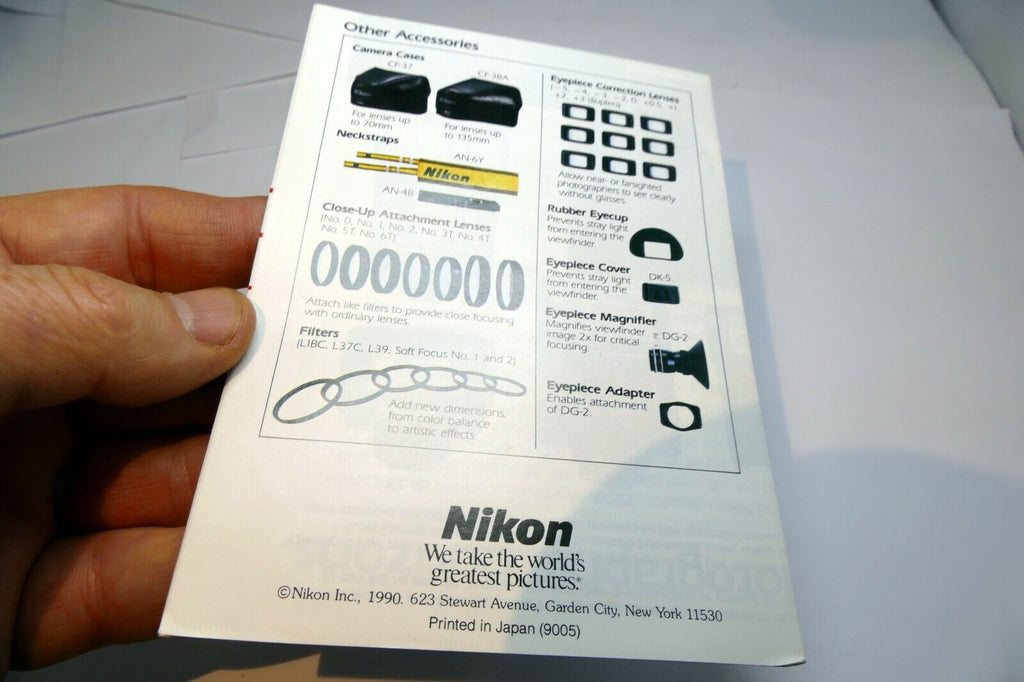 Nikon N4004s AF CAMERA Brochure Accessory List sales book English EN
