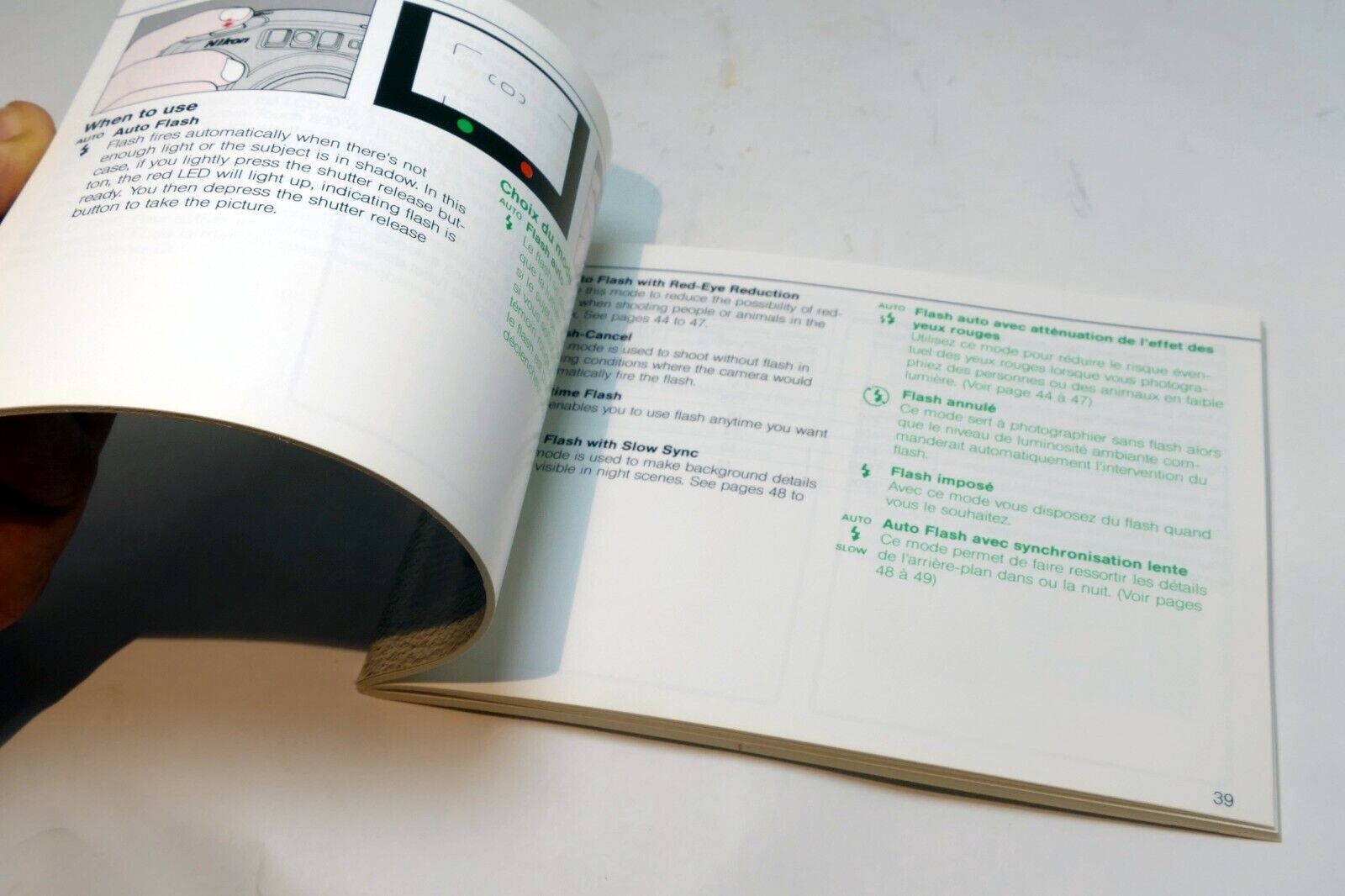 Nikon Zoom Touch 800 Film camera manual  Instruction Guide E English French Fr