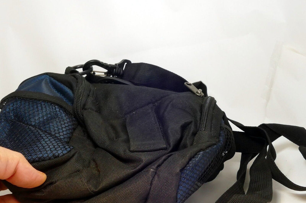 LeZura Camera Messenger Case Black /  Blue with shoulder strap