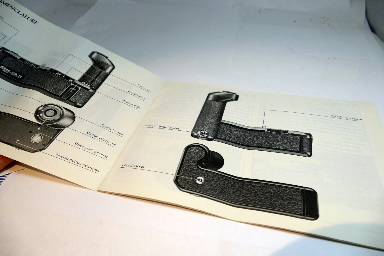 Nikon MD-12 Motor Drive  Instruction Manual Guide  En English