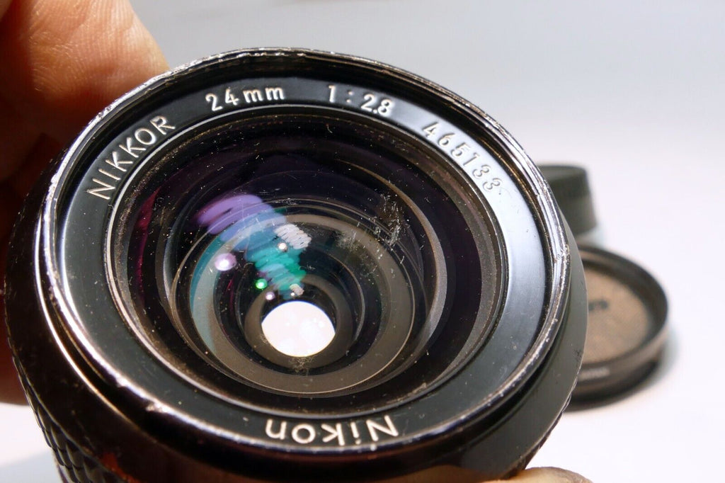 Nikon 24mm f2.8 Ai Lens prime Wide angle with fungus webbing inside - AS IS read