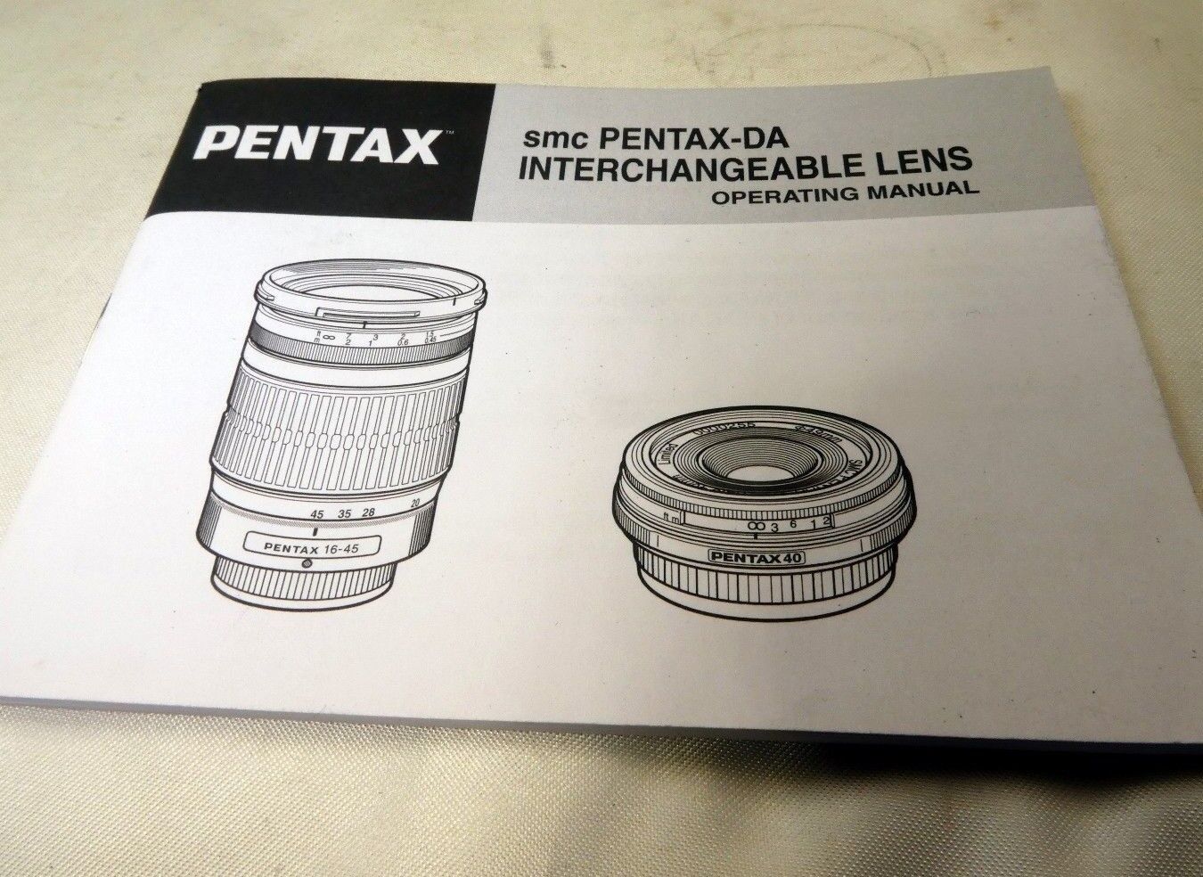 Pentax 16-45mm 18-55mm DA Lens Instruction Manual Guide English  EN OEM