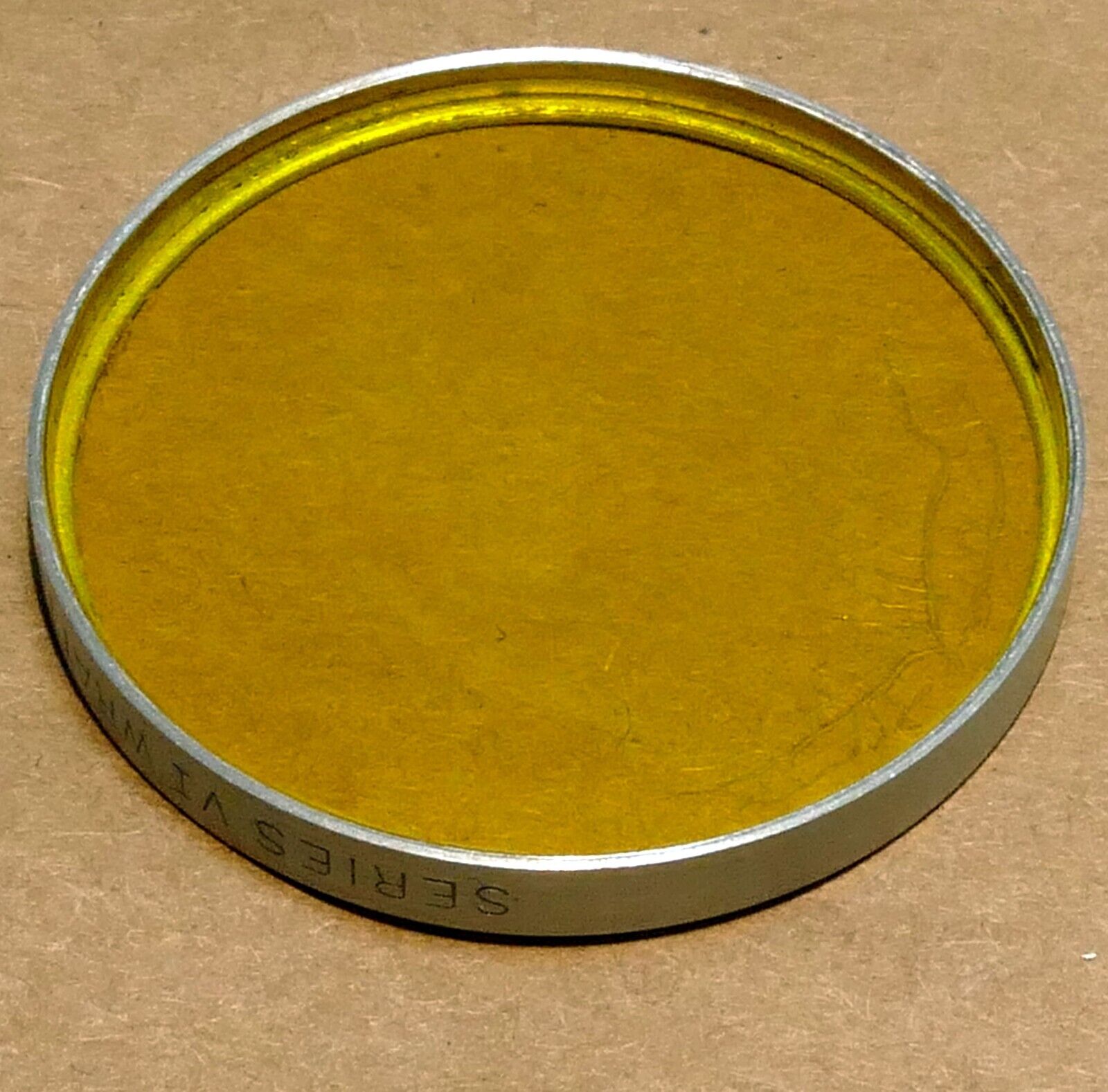 Kodak K2  Wratten Filter series 6 VI drop in type  yellow (coating separation)