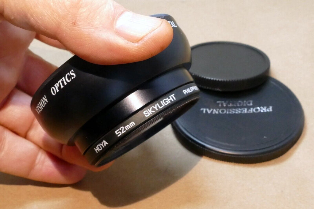52mm Vision Optics 0.48X Wide Angle Lens with 52mm Hoya sky filter attached