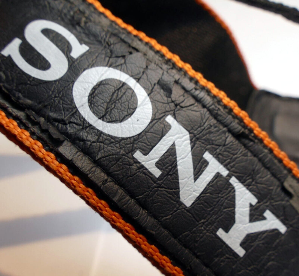 Sony Alpha a Shoulder Camera  Strap canvas Black-Orange -  Genuine OEM