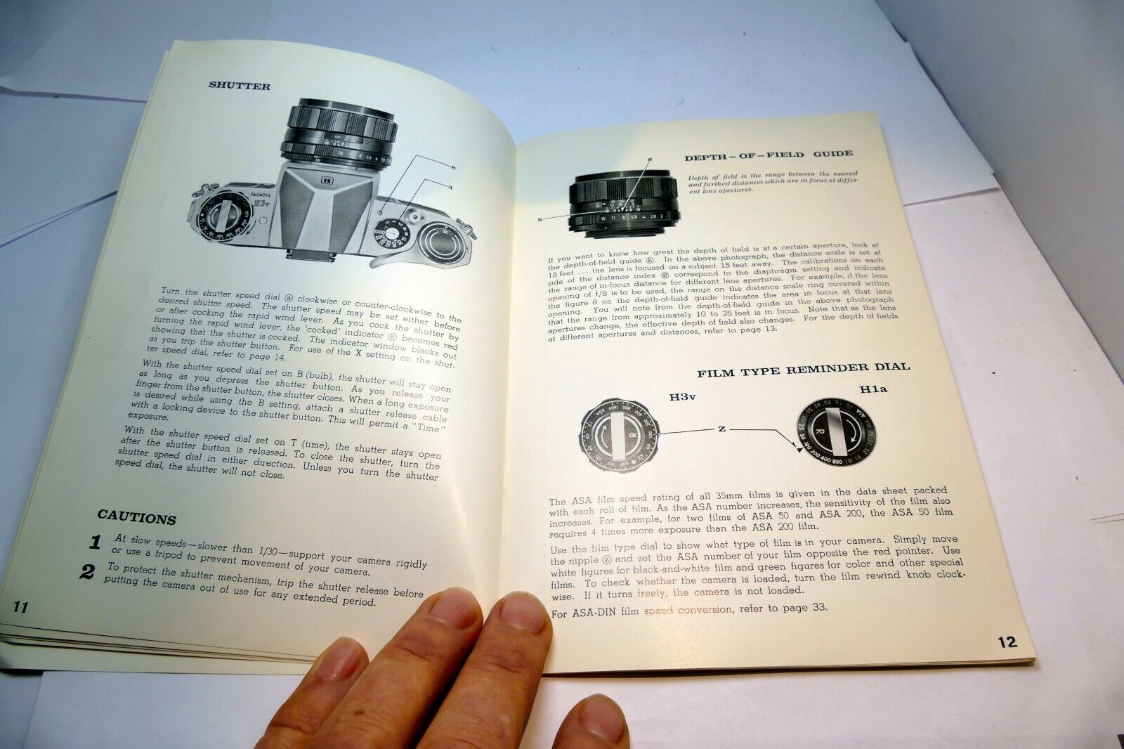 Honeywell Pentax  H3V H1A Operating Manual Guide cameras 1969 English EN