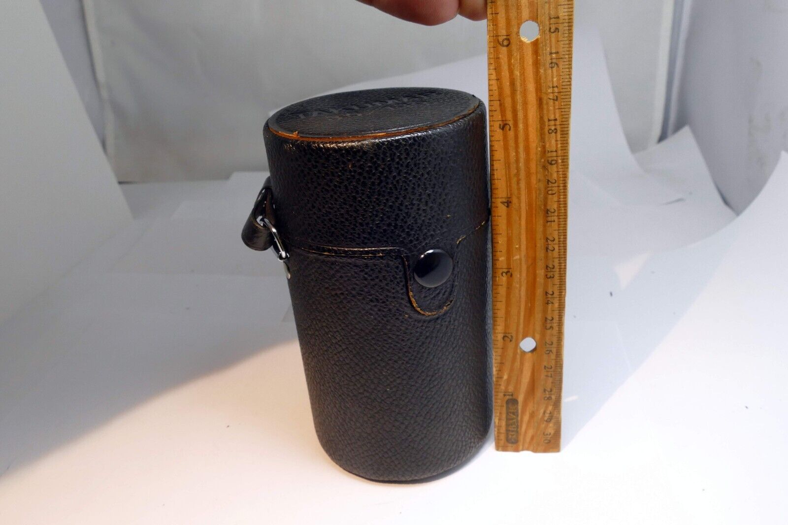 Pentax Takumar hard Lens Case 135mm f3.5 SMC  Super M42 - green liner  w/ strap