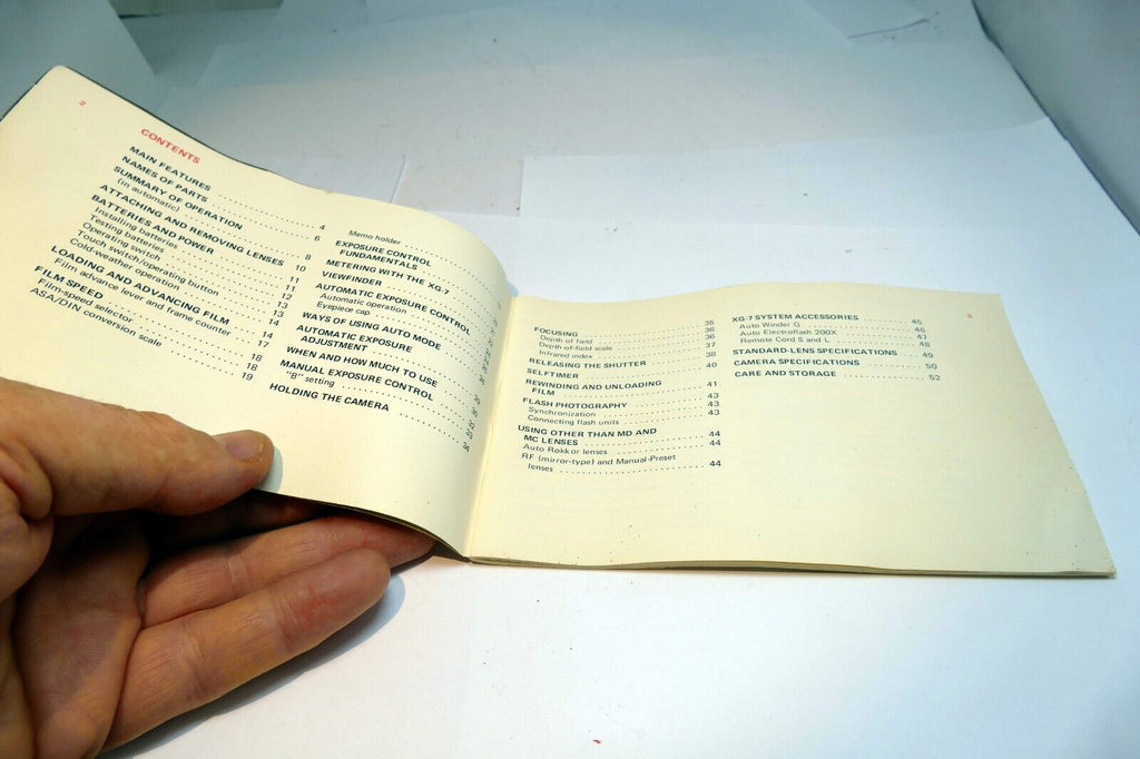 Minolta XG-7 camera User Guide Owner Manual English  En