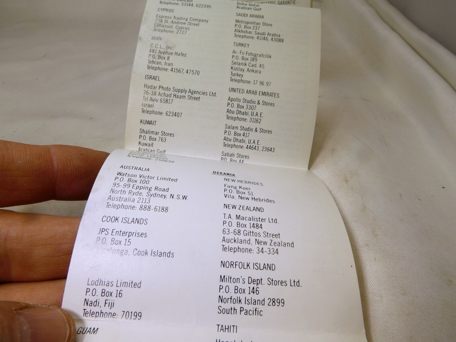 Vivitar lens filter  International Service Centers worldwide vintage 1070's