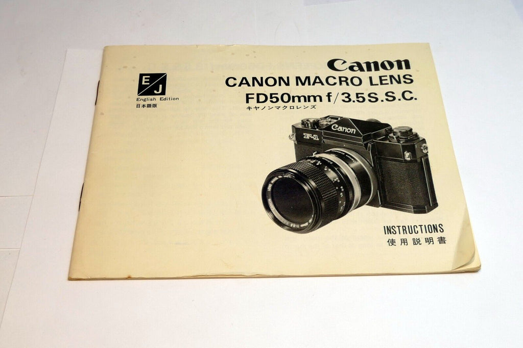 Canon  Macro 55mm f3.5 FD SC SSC Lens Guide Manual  Instructions EN 1978 EN/ JP