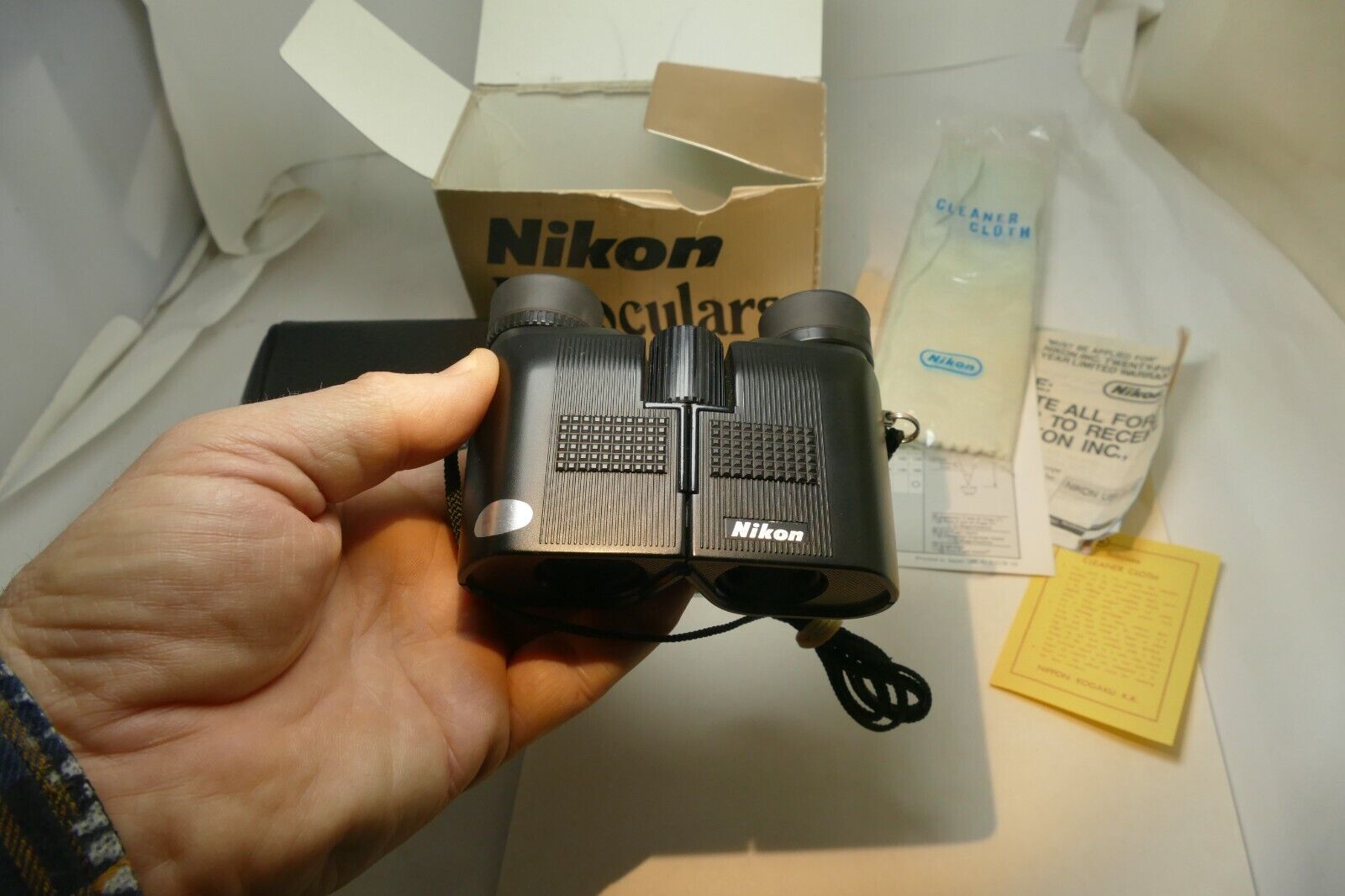 NIKON Porro Prism Binoculars 7X20CF w/ case box, guide Nippon Kogaku Japan