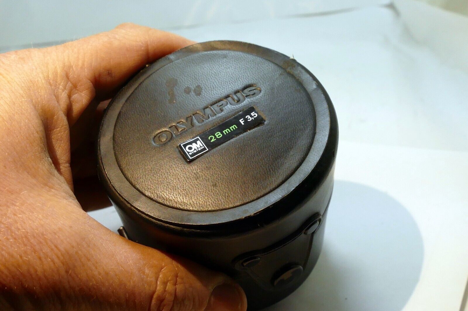 Olympus Hard Lens Case for OM 35mm f2.8 Auto W & f3.5  -  genuine OEM