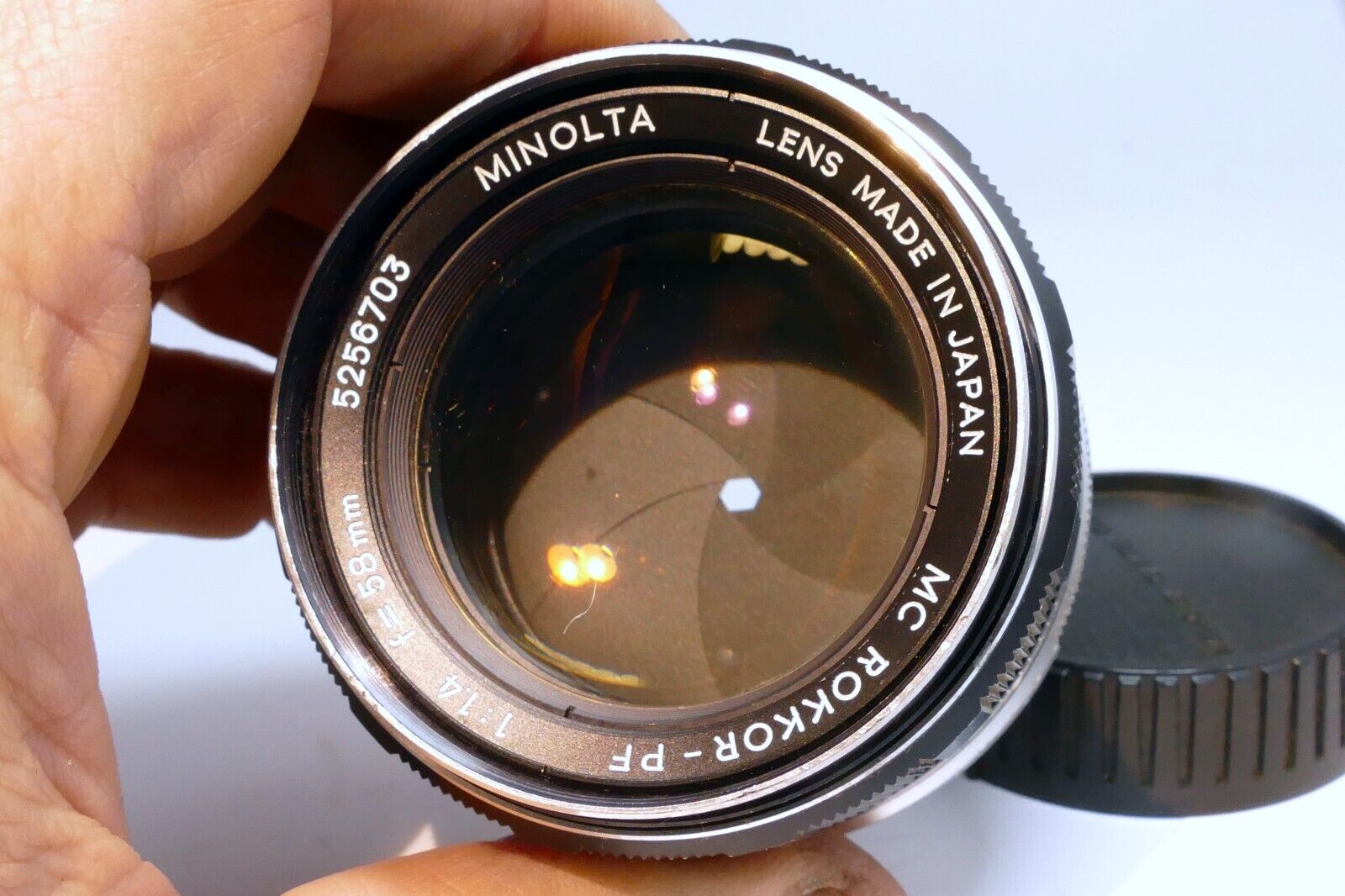 Minolta  58mm f1.4 Lens manual focus MC Rokkor-PF  w/ fungus AS IS PARTS