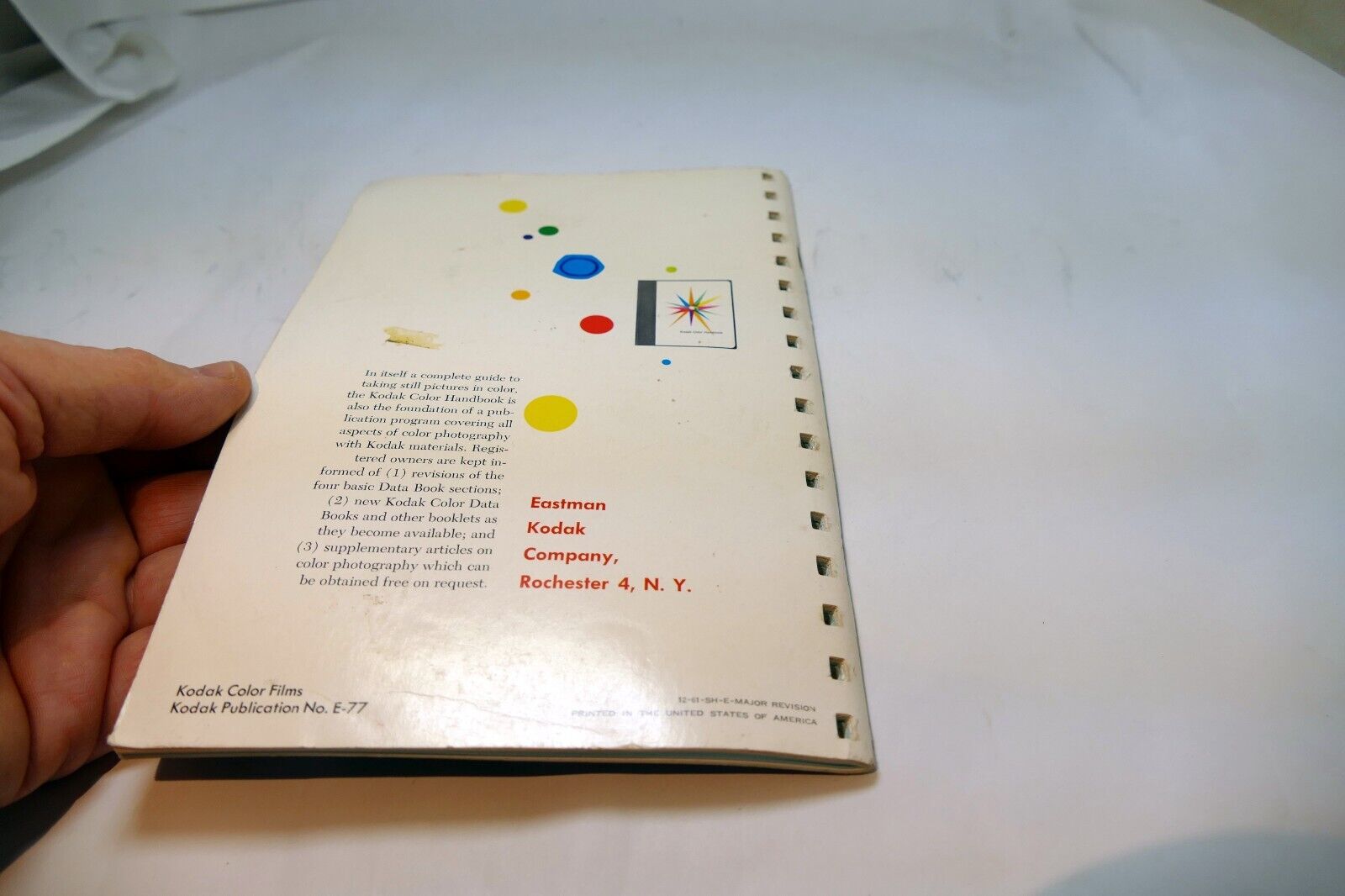 Kodak Color Films Brochure - Data Book Fourth edition 1961 Photo guide E-77