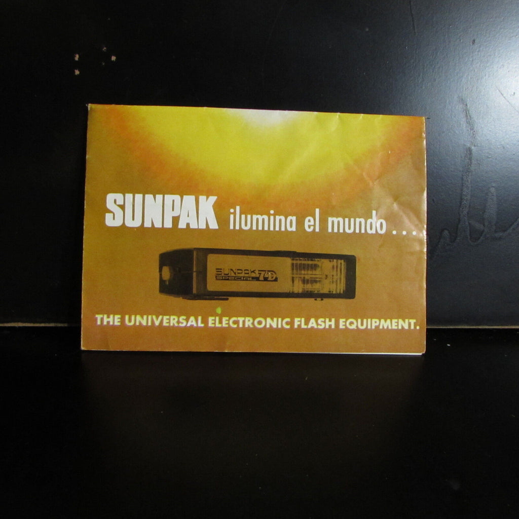 Sunpak Electronic Flash Equipment Guide List for 7S 7D 107 Flashes O401841