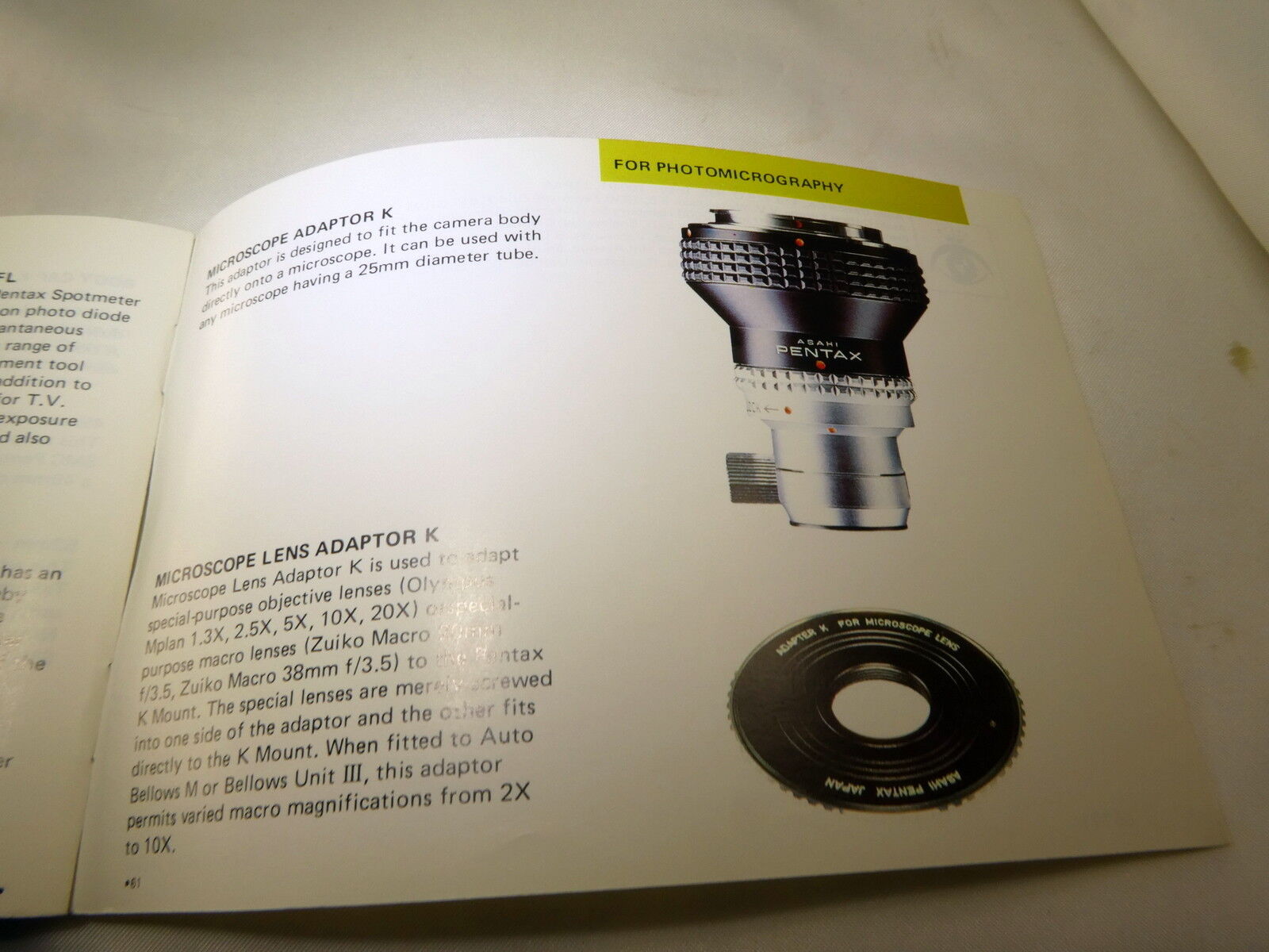 Pentax PK Asahi Lenses and Accessories Guide Genuine (EN) booklet brochure 1981