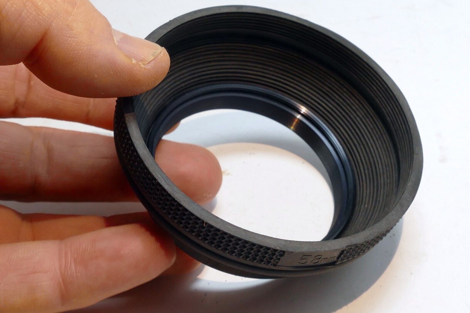 58mm double Threaded Rubber  Lens Hood Shade collapsible made in Japan
