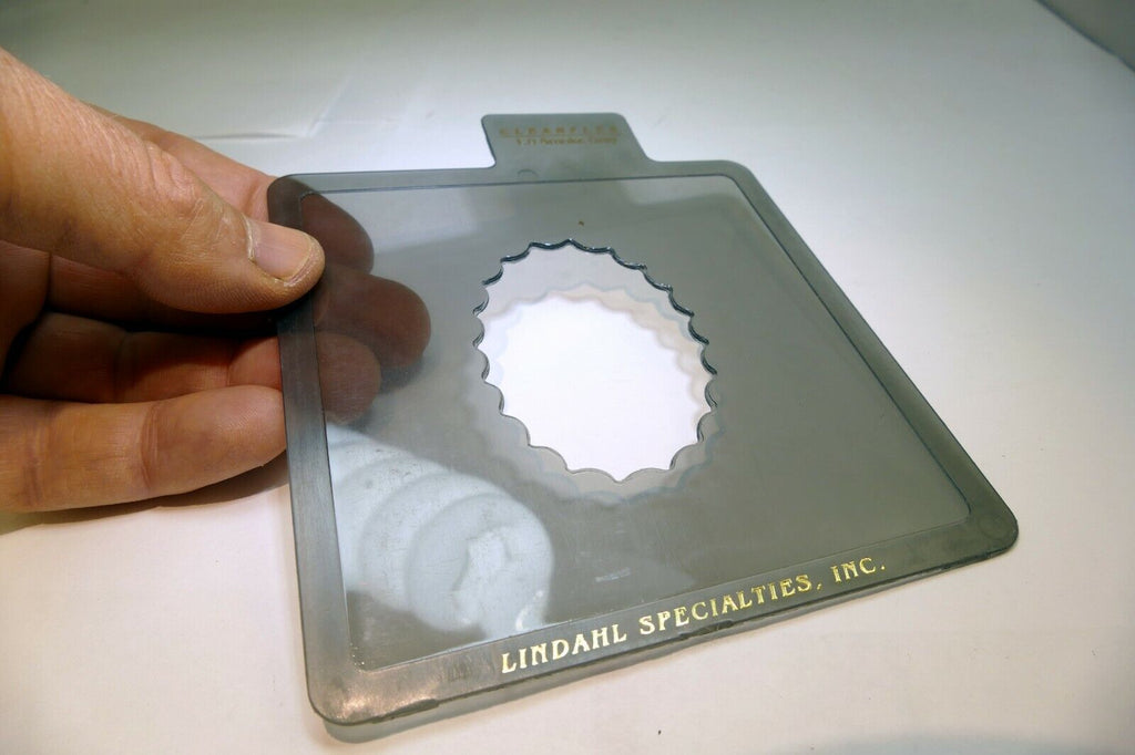 Large Vertical Oval  Lindahl Smoke Gray Vignette 4.5X4.5" Clearflex 