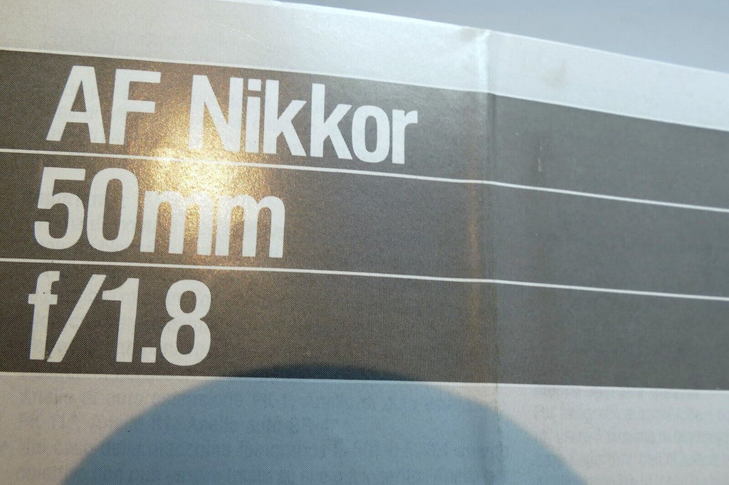 Nikon AF 50mm f1.8  Ai-s Nikkor lens  Guide manual