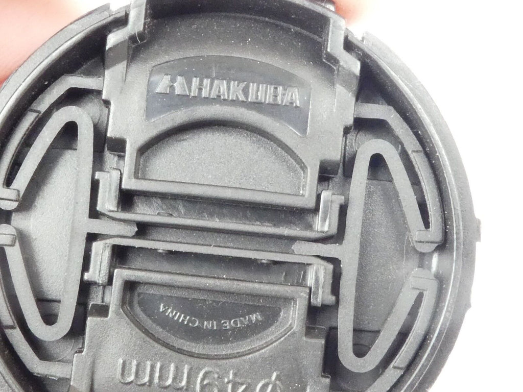 Used Hakuba 49mm Lens Front Cap Black snap-on type plastic