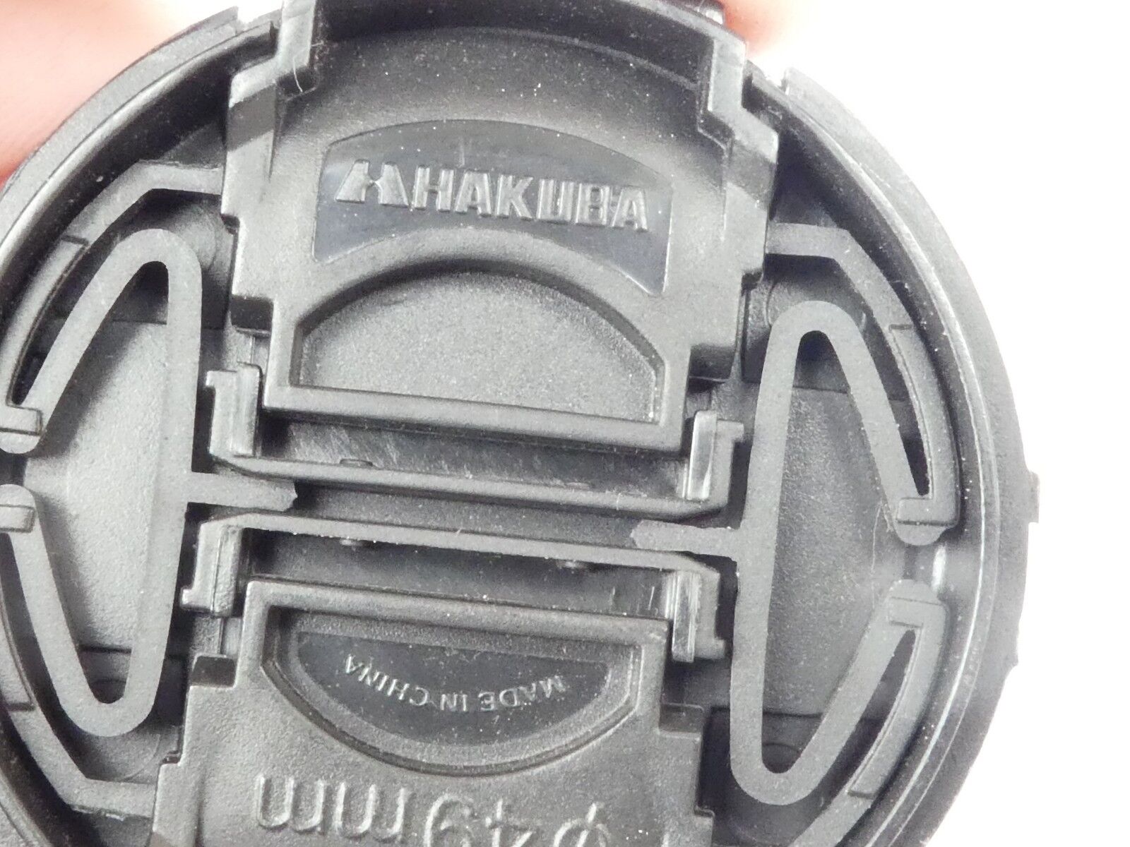 Used Hakuba 49mm Lens Front Cap Black snap-on type plastic