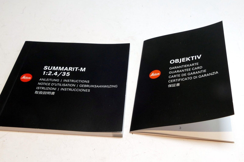 Leica Mummarit-M 35mm f2.4  Asph. lens Instructions manual Guide