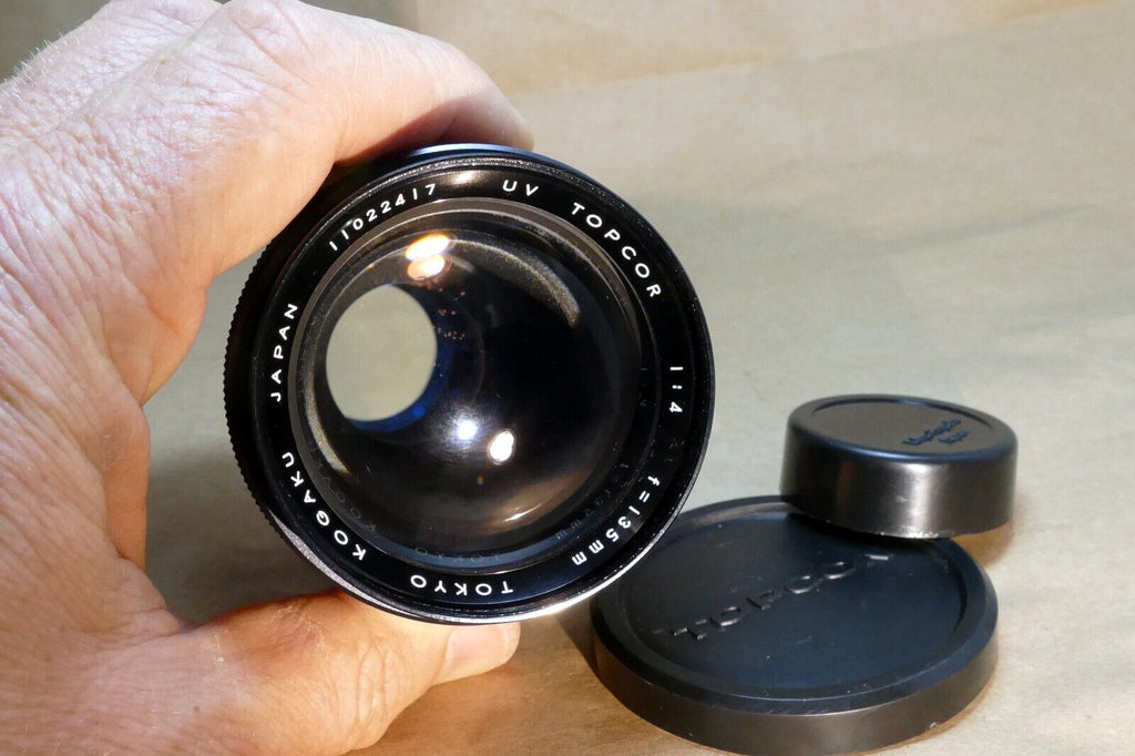 Topcon 135mm f4.0 Lens prime UV Topcor Unirex - with light haze inside, mint