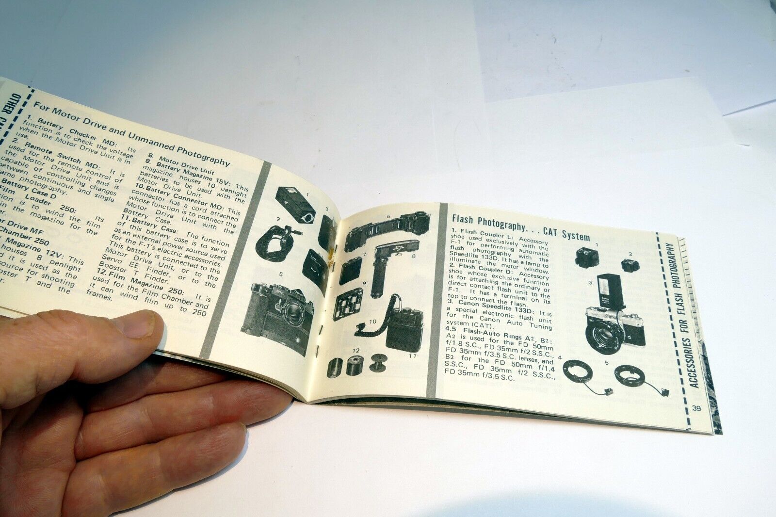 Canon  FD Product Guide camera accessory  sales brochure  EN 1977  advertisement