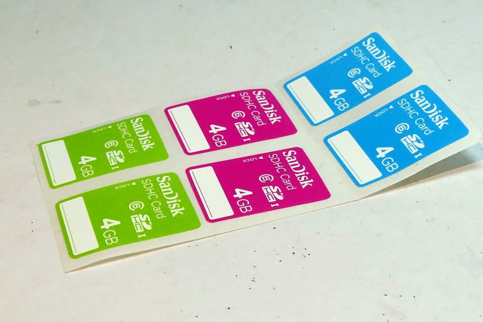 Sandisk SD SDHC Memory Card sticker label replacement stick on