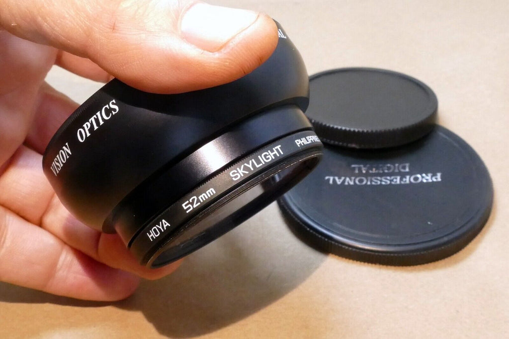 52mm Vision Optics 0.48X Wide Angle Lens with 52mm Hoya sky filter attached