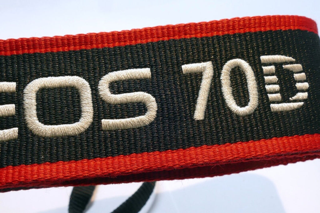 Canon EOS 70D Camera Shoulder Neck Strap Black-Red  -  Genuine OEM
