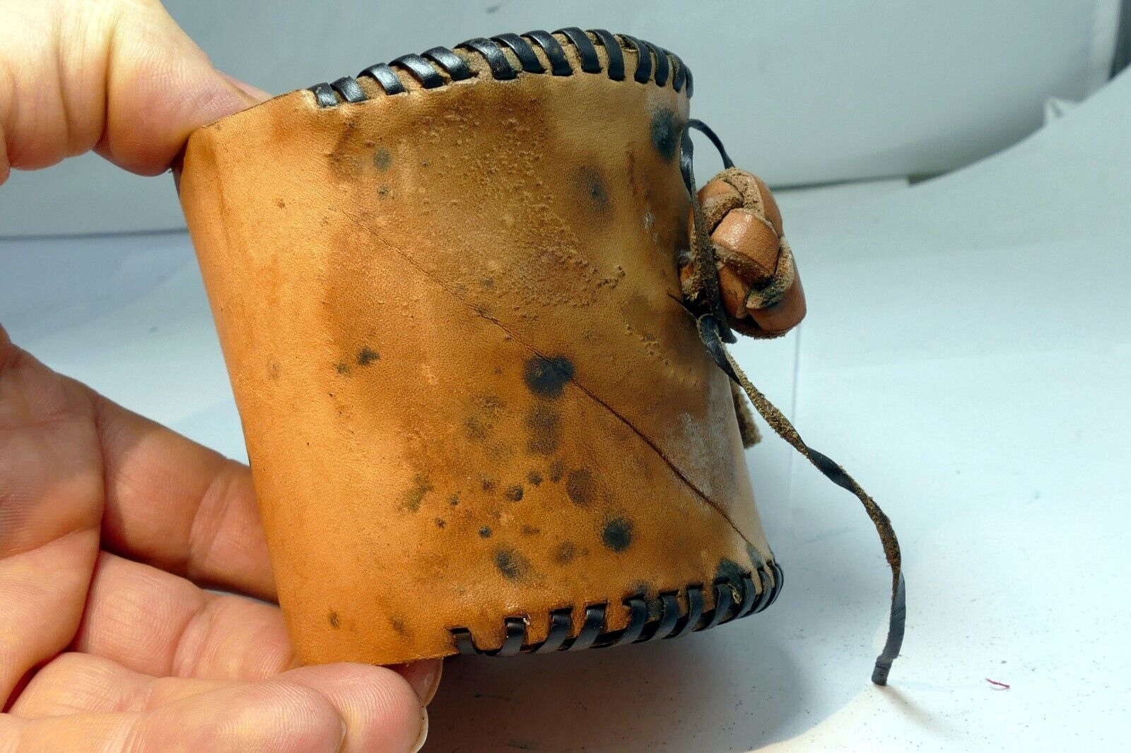Handmade Hard lens case 2.5X3" 28mm f3.5 50mm f1.8 lens (wild west) leather