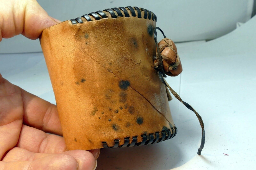 Handmade Hard lens case 2.5X3" 28mm f3.5 50mm f1.8 lens (wild west) leather