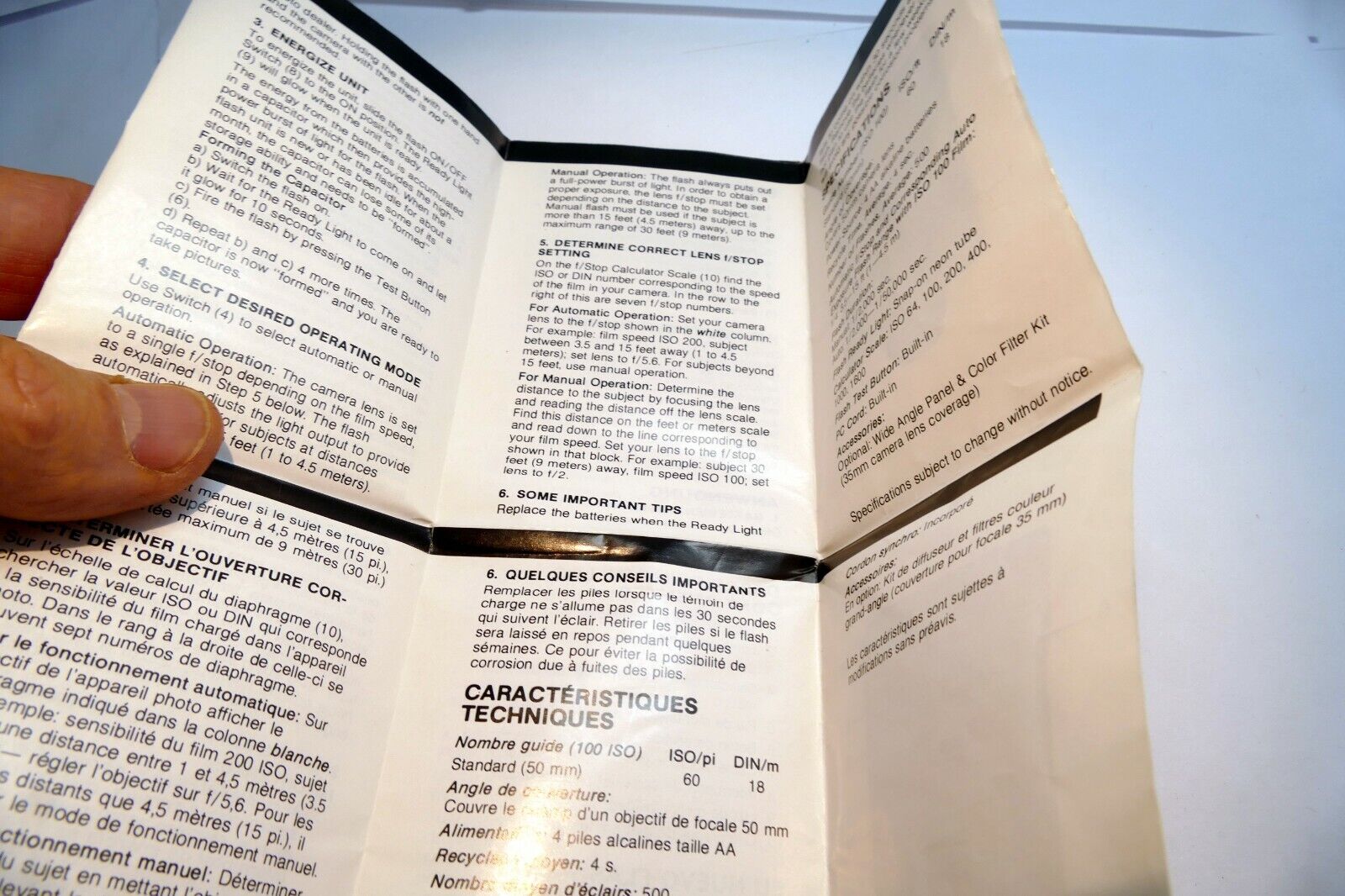 Vivitar 2000 flash Instruction Owner's Sheet  Guide