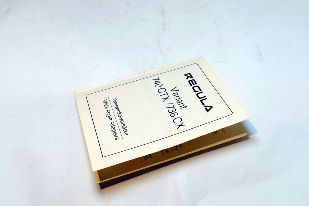 Regula Variant 740 CTX 736 Flash Owner's manual  Instruction Guide E English
