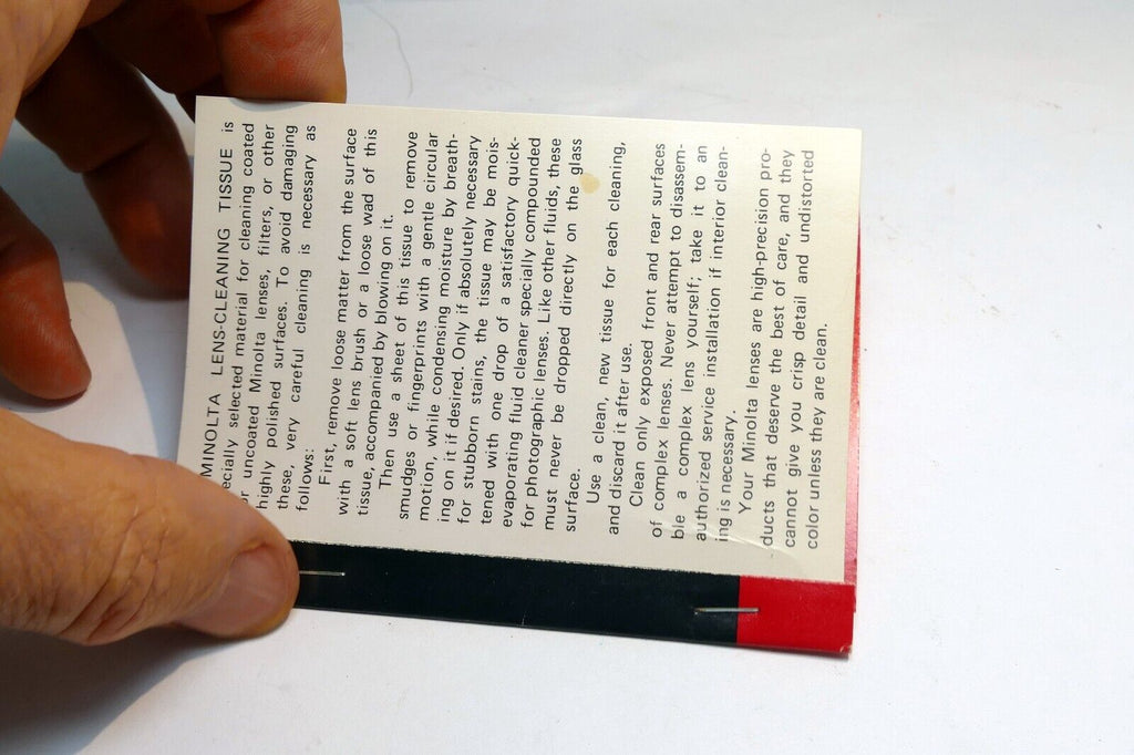 Minolta  Lens Cleaning Tissue XG-1  1970's - genuine OEM vintage