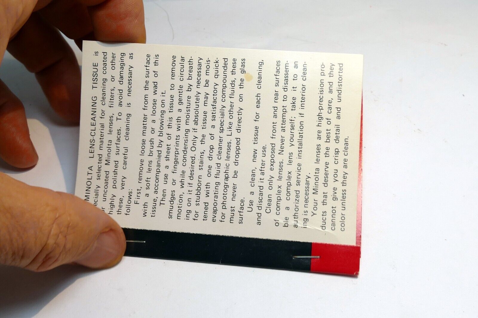 Minolta  Lens Cleaning Tissue XG-1  1970's - genuine OEM vintage