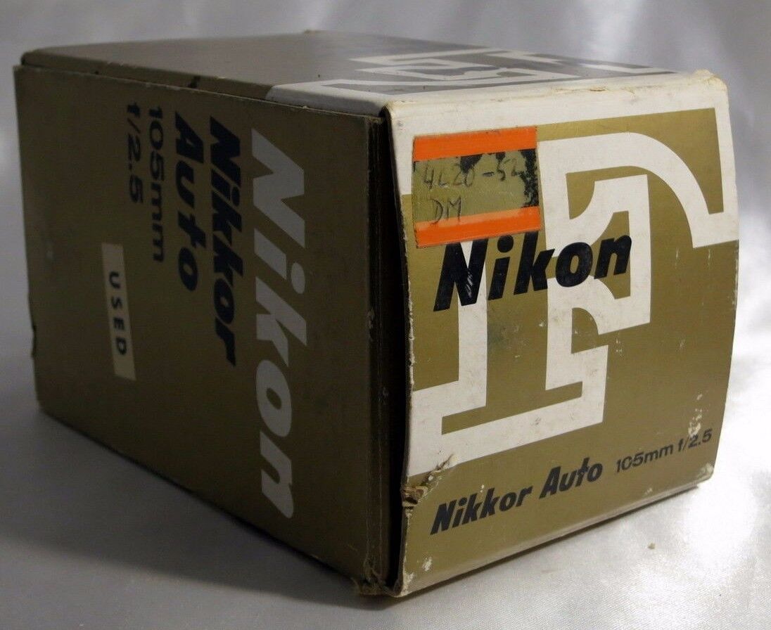 NIKON F Nikkor Auto 105mm f/2.5 Non Ai Lens Empty Box (only!) 5403014