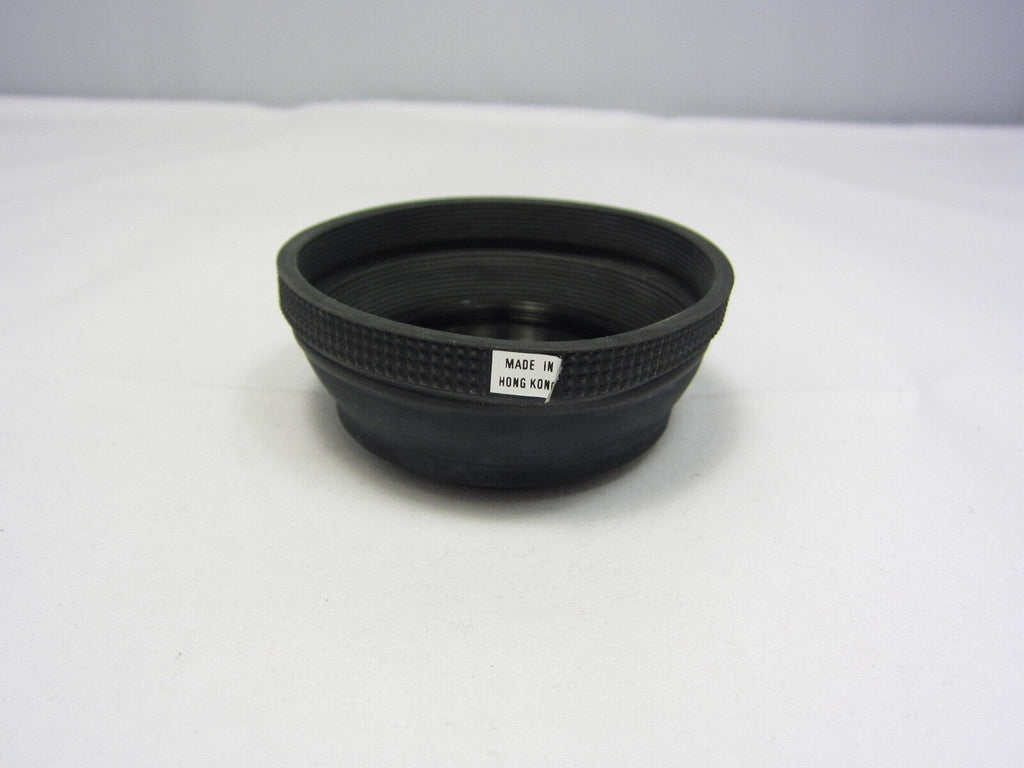 Used Unknown Brand 49mm Collapsible Rubber Lens Hood Made in Hong Kong Telephoto