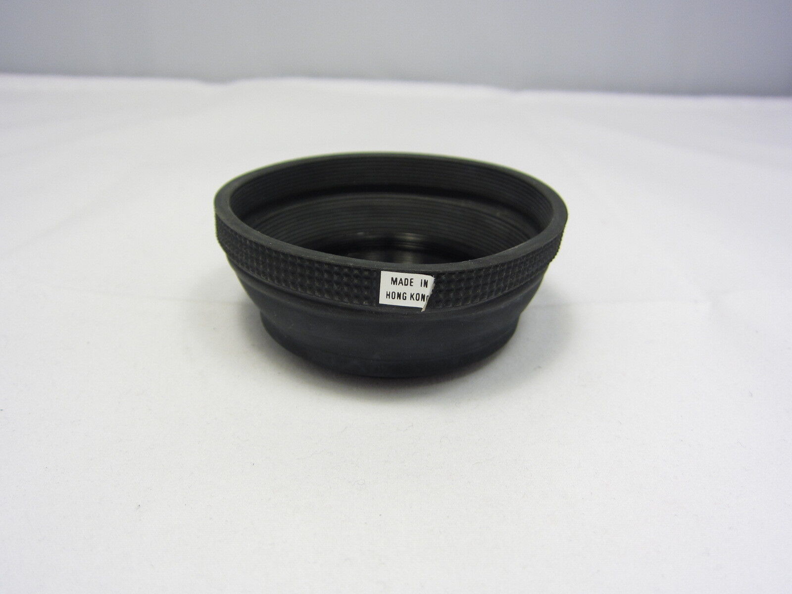 Used Unknown Brand 49mm Collapsible Rubber Lens Hood Made in Hong Kong Telephoto
