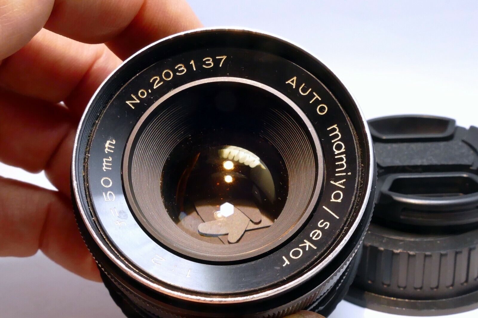 Mamiya 50mm f2 M42 manual Lens lens adapted to Canon EOS EF cameras T7i T8i 90D