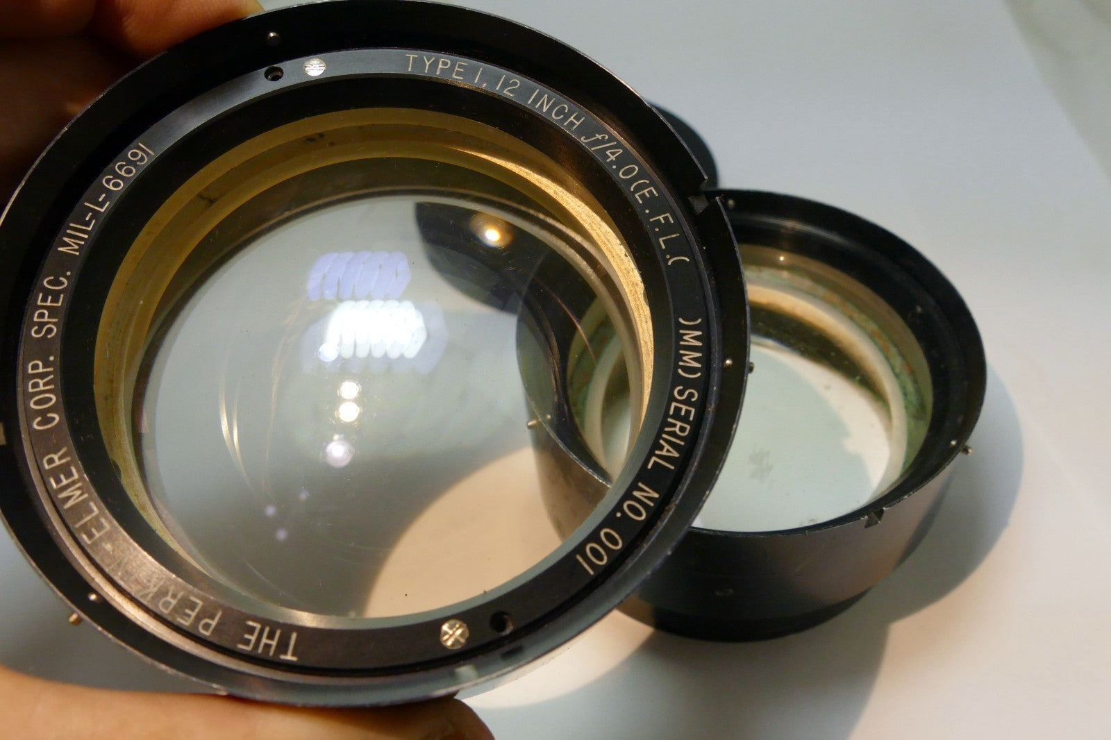 Perkin-Elmer 12" Inch f4.5 Aerial Satellite Photography Large Format Camera Lens