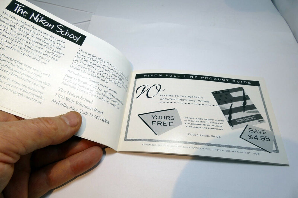 Nikon SLR Owners Coupon Book booklet sales 1998 sale F4s F5 FM2n
